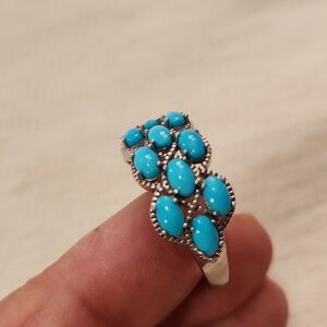QVC Geniune Sleeping Beauty Turquoise & .925 Sterling Silver Ring